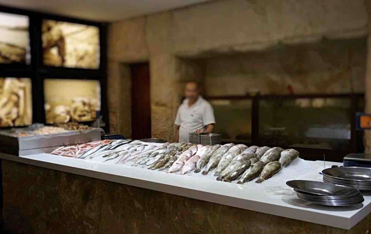 Upon entering you choose your freshly caught fish
