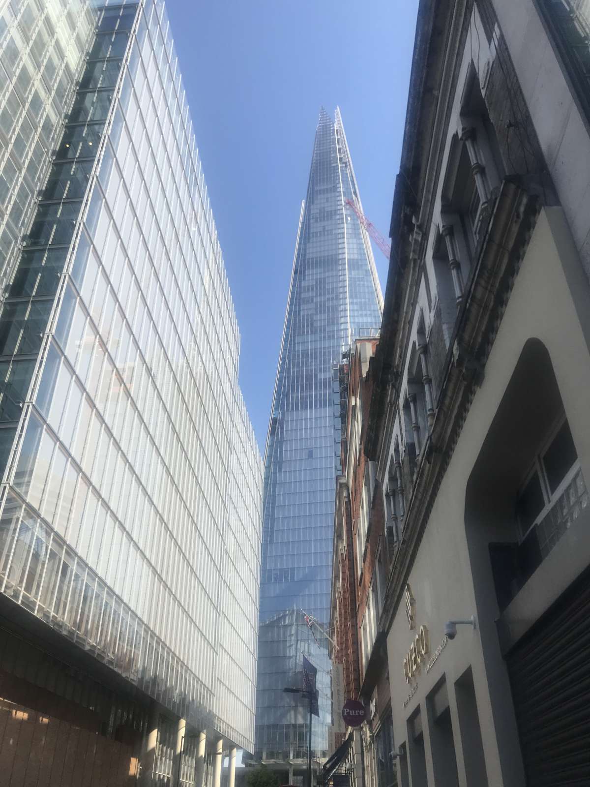 Great views of the Shard as you walk to Vinegar Yard