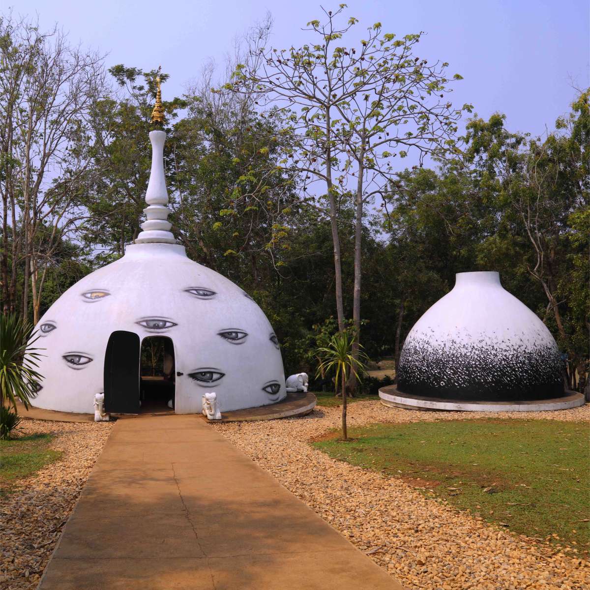 Thawan’s accommodation with the smaller dome being used as his meditation room