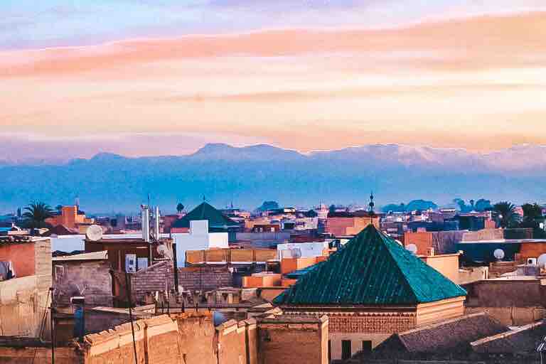 View from our Riad at sunset.