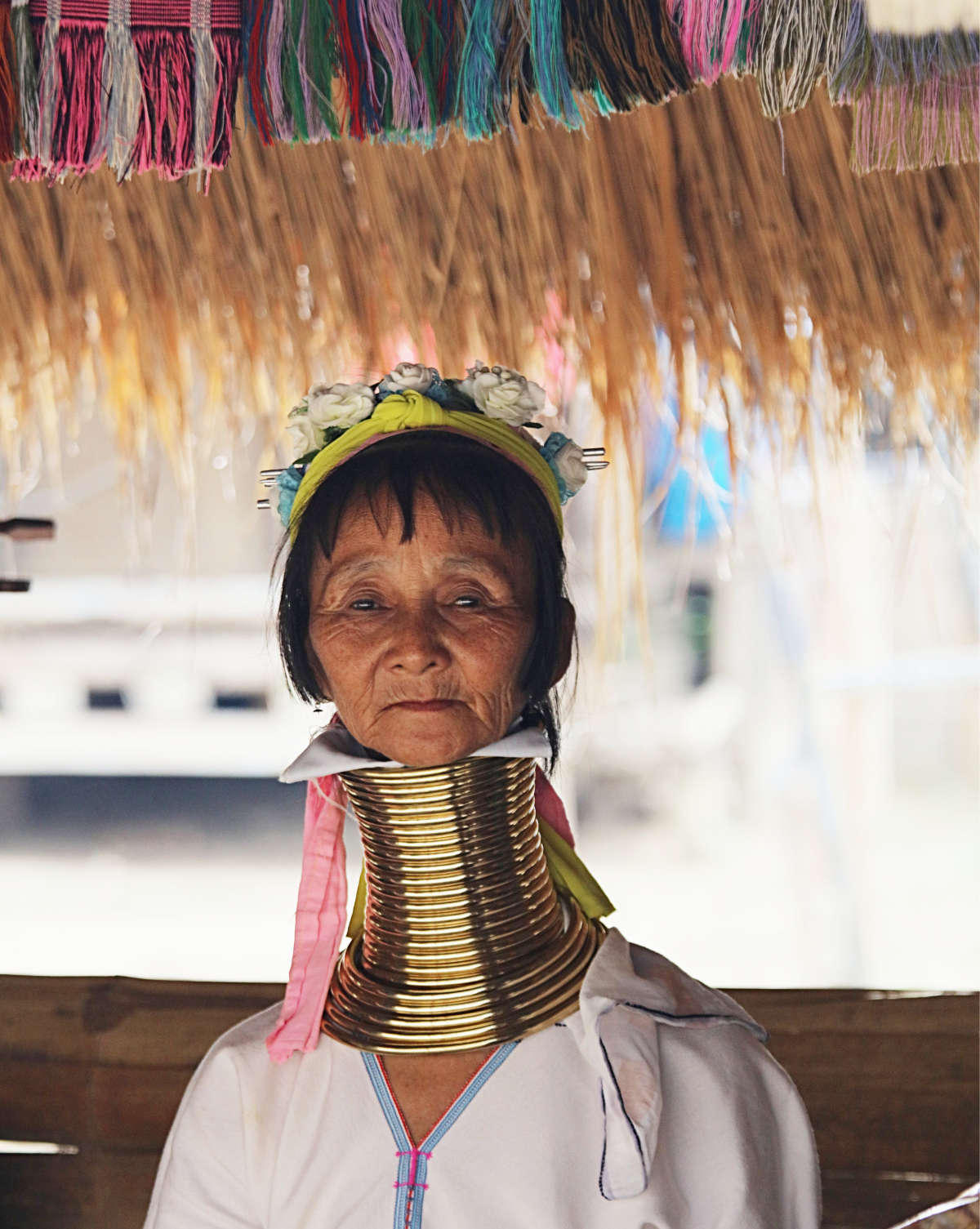 Karen elder with around 25 rings adorning herself