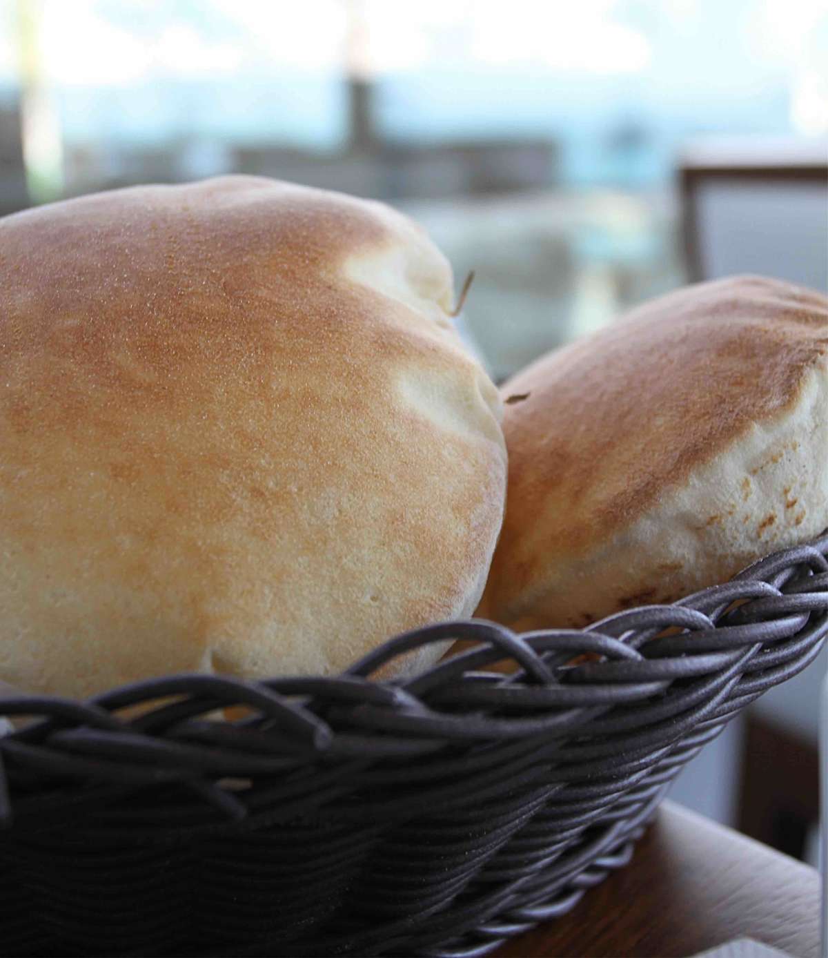 Freshly prepared hot pita bread, i think i ate about 6