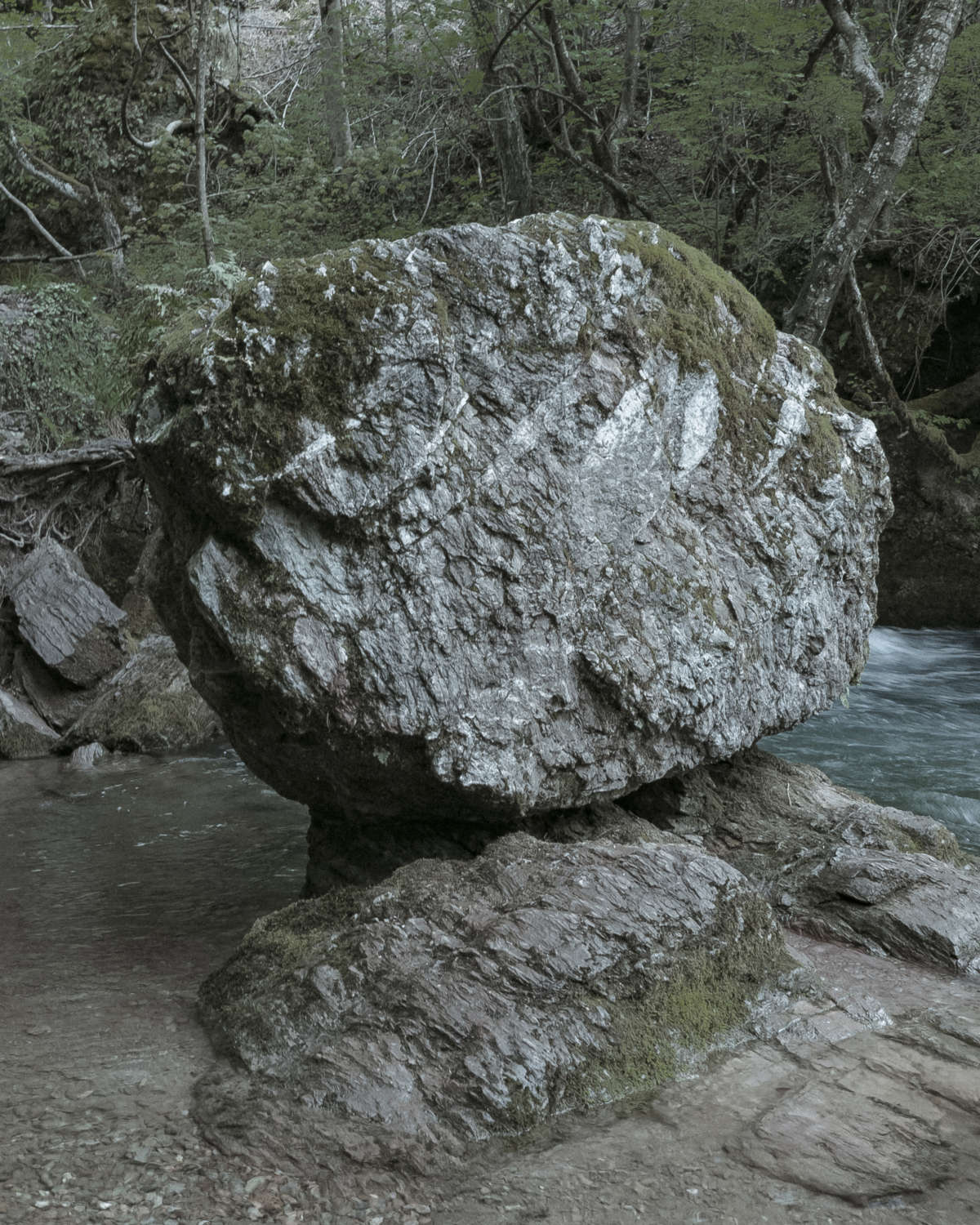 A Rock following the stream of Drini I Bardhe.