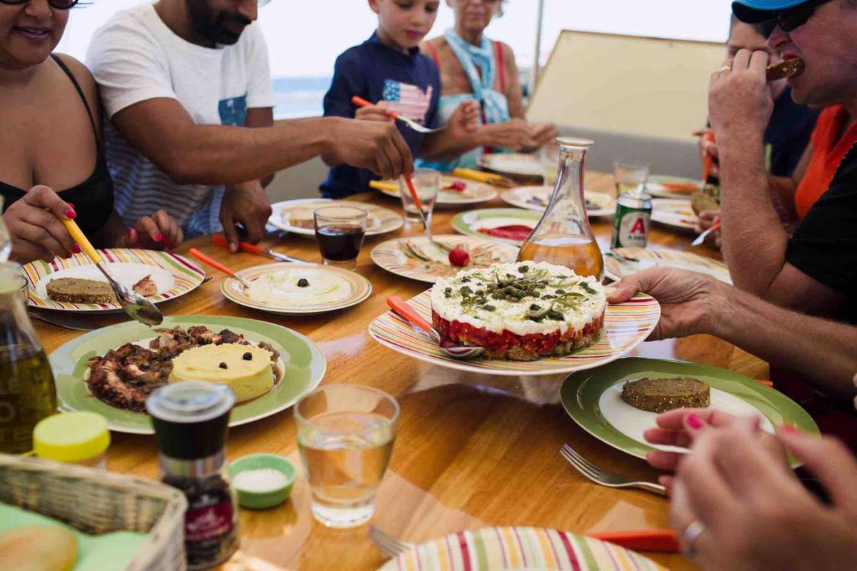 Our Captain made food from ingredients he got from his Mom’s garden.