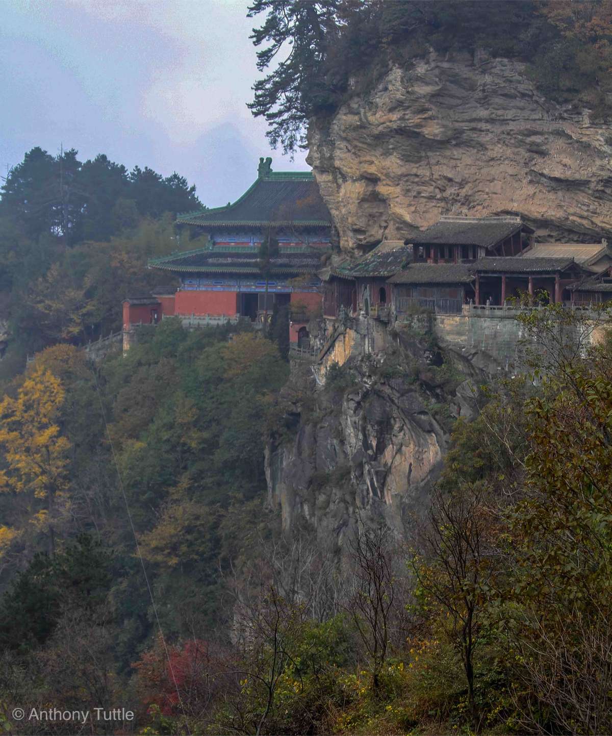 An amazing place looking like its clinging to the cliffside