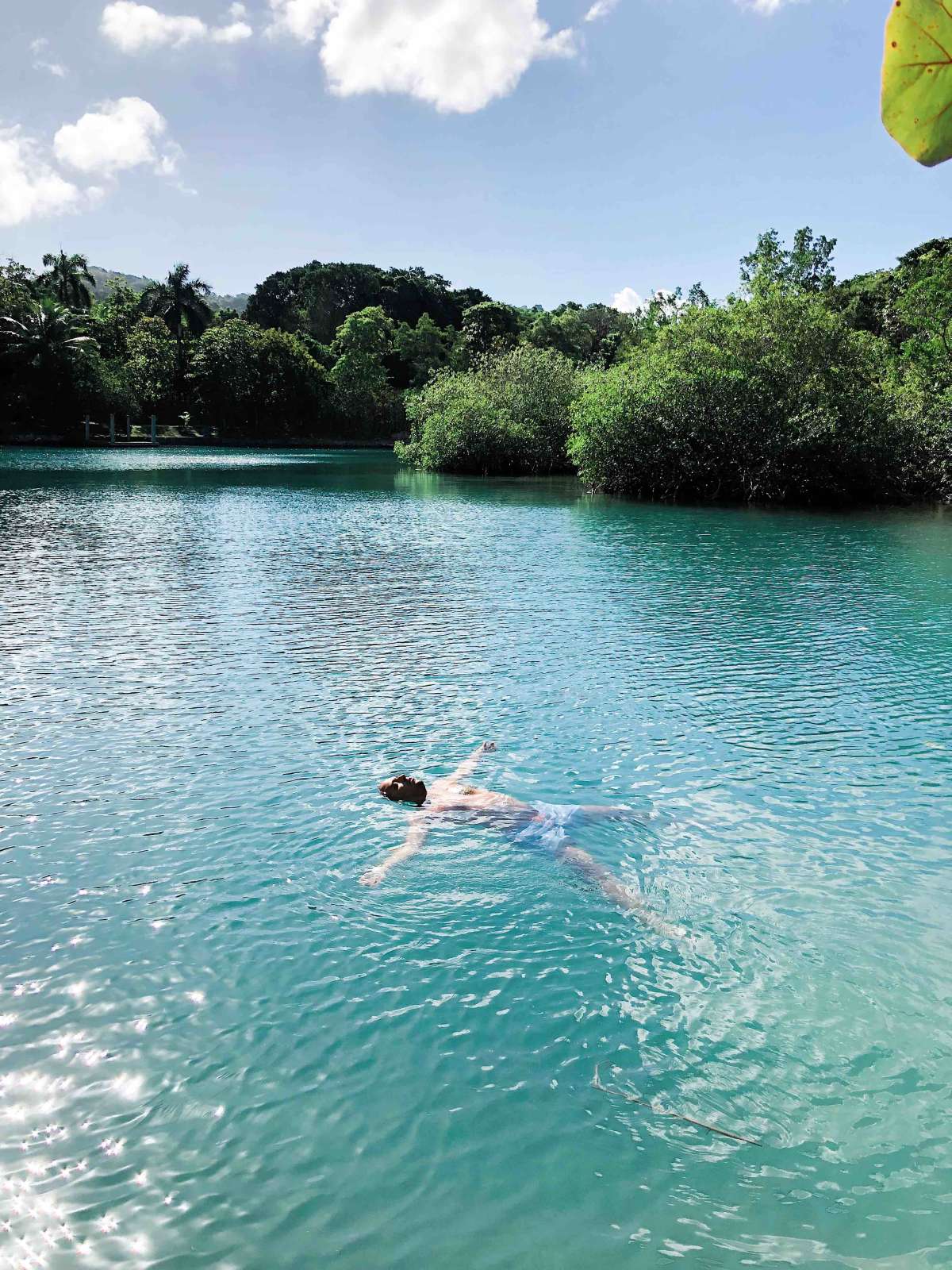 our lagoon cottage meant lingering days diving into the greenest waters