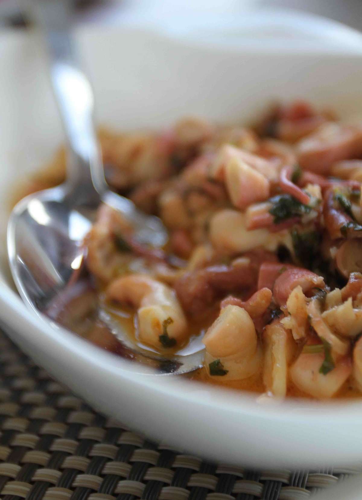 Octopus in a spicy red sauce