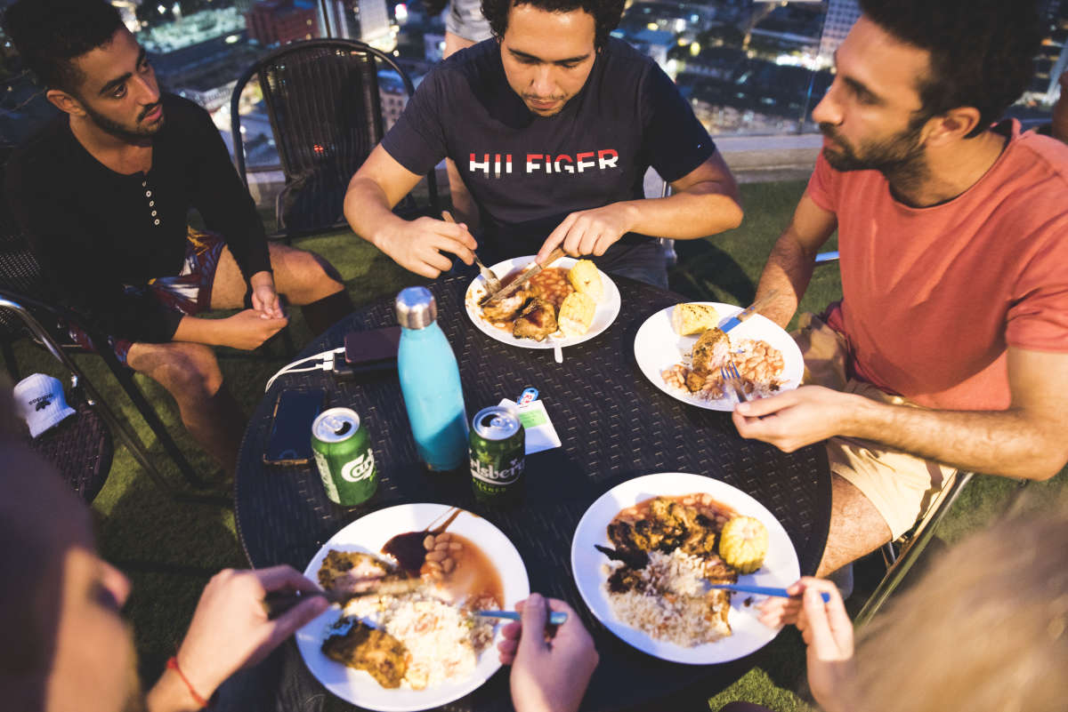 Dinner at a rooftop