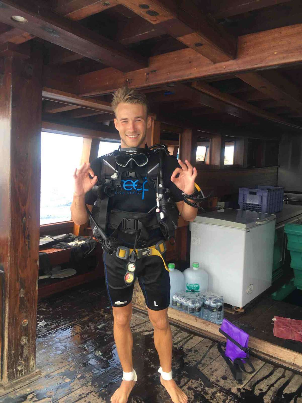 Me just after passing my final PADI license dive!