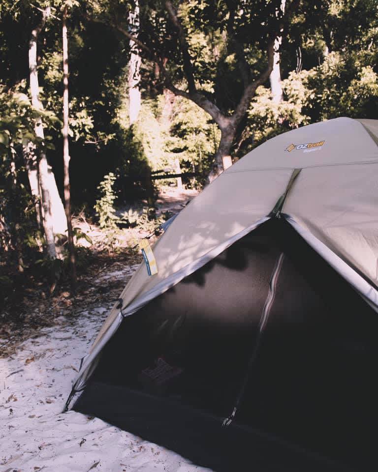 Our tent right on the beach