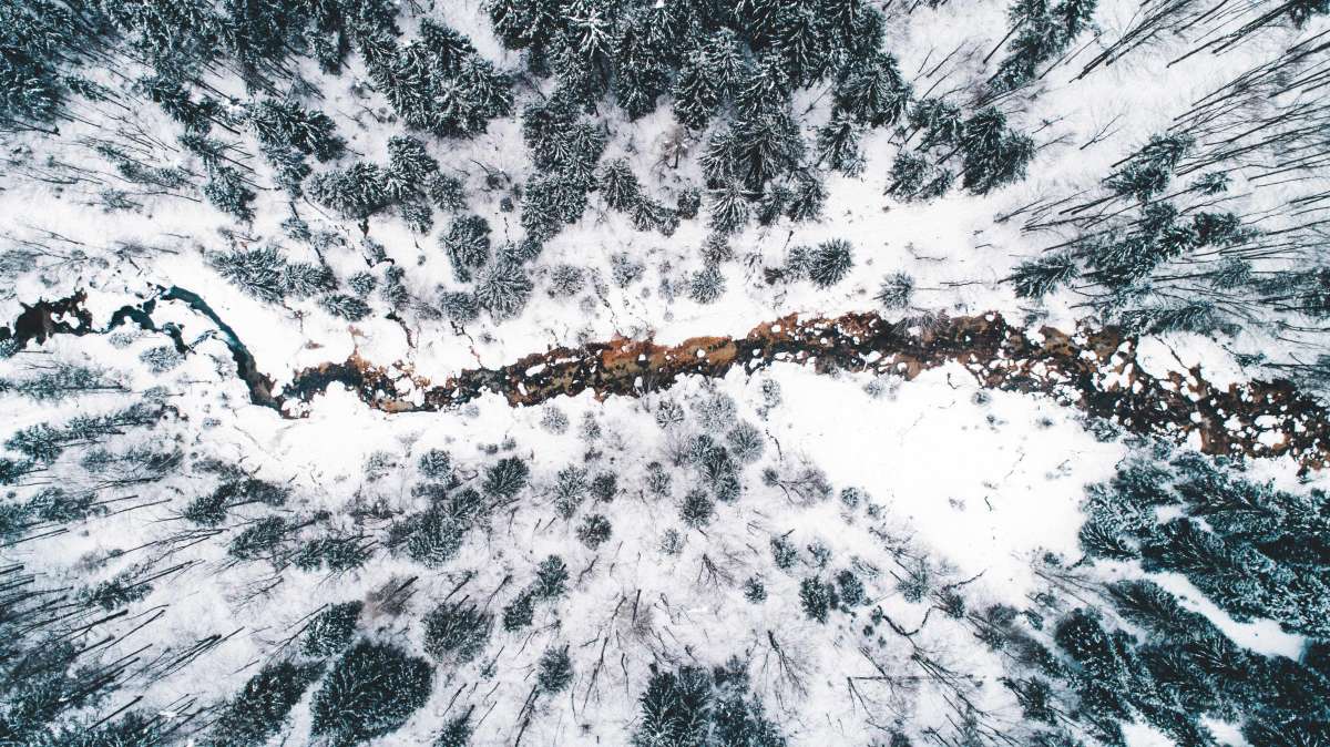 Aerial view of the Mostnica Gorge