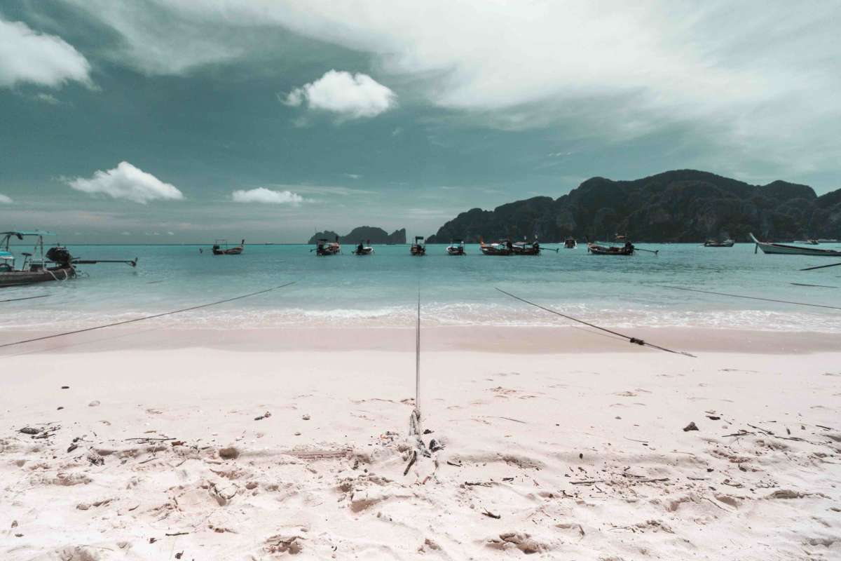 Koh Phi-Phi had PERFECT white sand Beaches. Questionable edit on the sky here on this old photo but you get the point! 