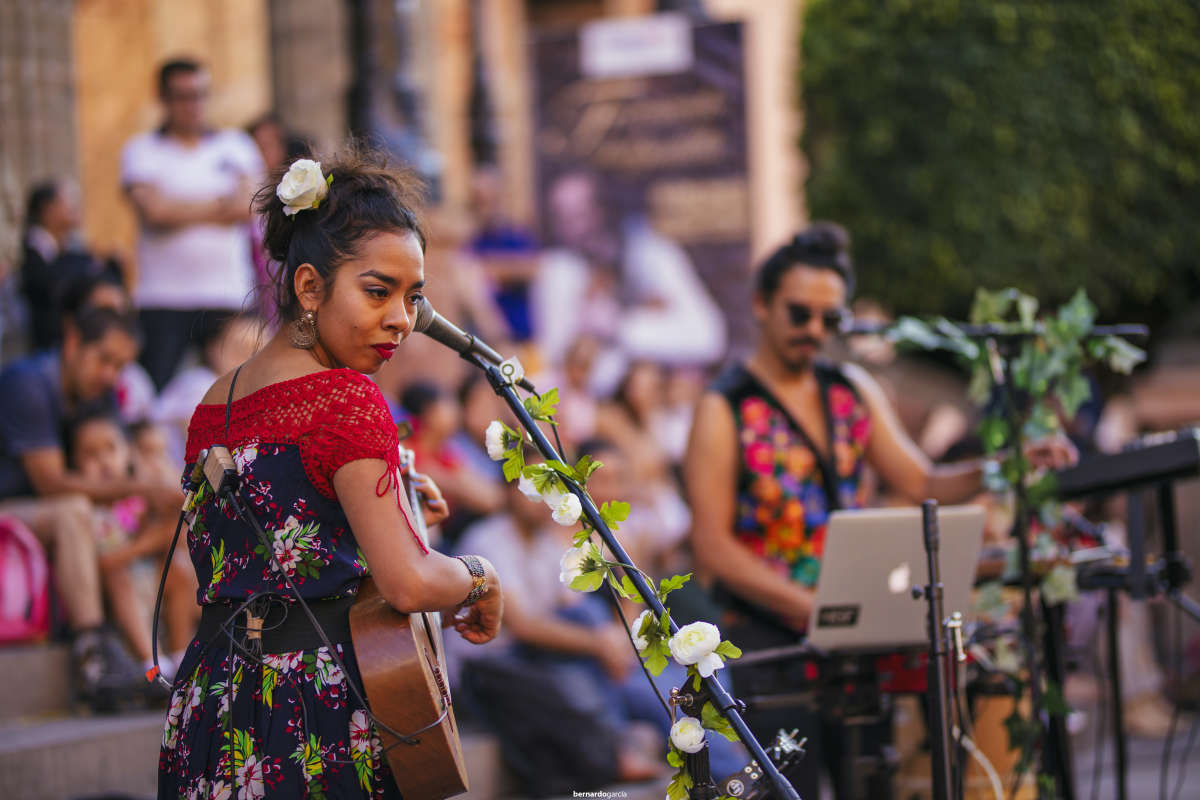 Music performance at street art festival