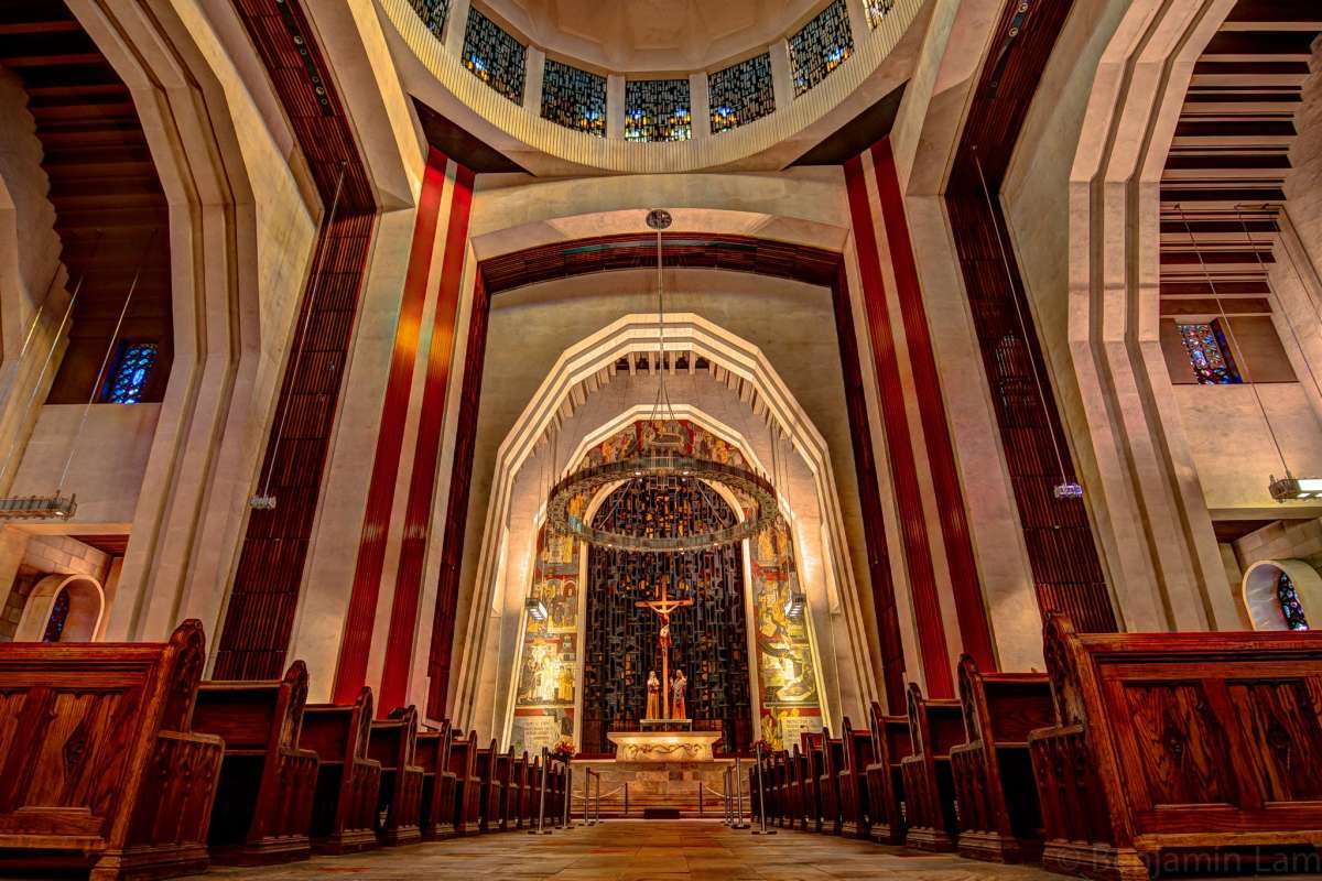 The basilica\x27s interior was influenced over the course of many years by a number of architectural styles.