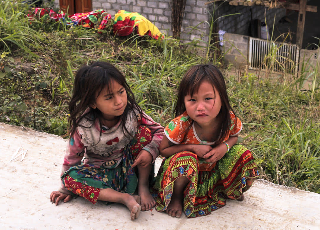 Beautiful kids belonging to a ethnic minority