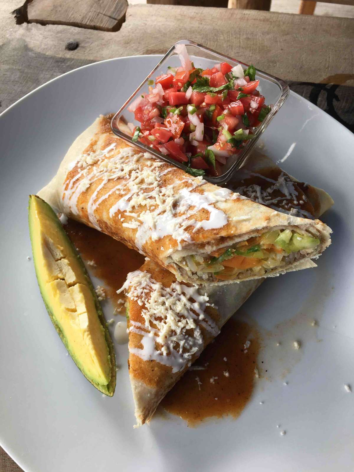 One of the best burrito from another street vendor in Tulum. It has just a little but amount of cheese and it’s only 4€. They serve fresh watermelon juice too.