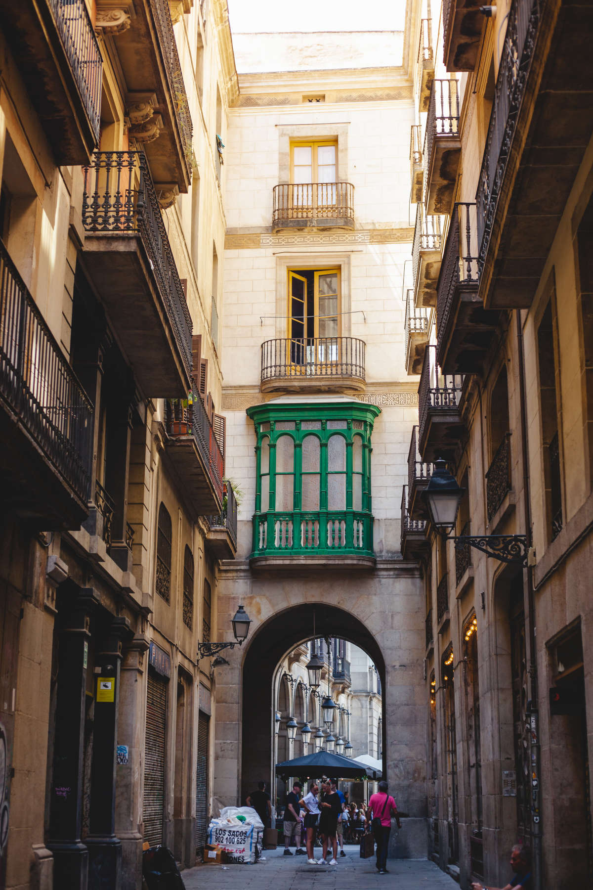 The entrance to Placa Real in the Gothic Quarter