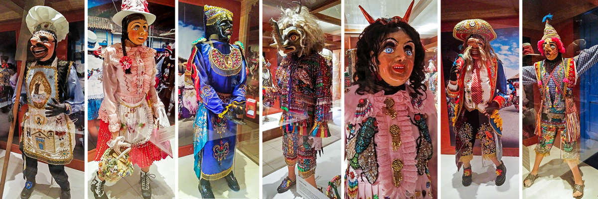 Typical dress of many types of dancers exhibited at the museum