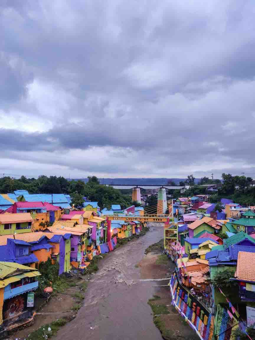 view of the village from the bridge