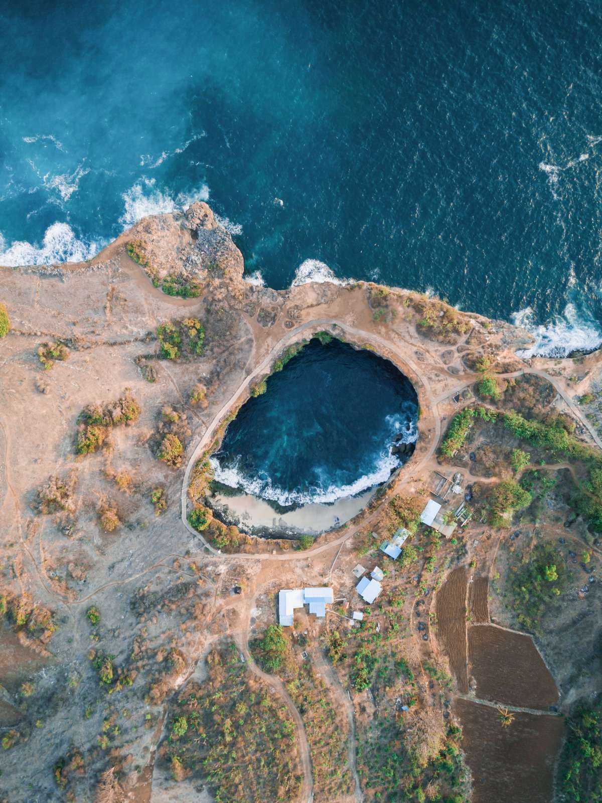 Broken beach aerial view