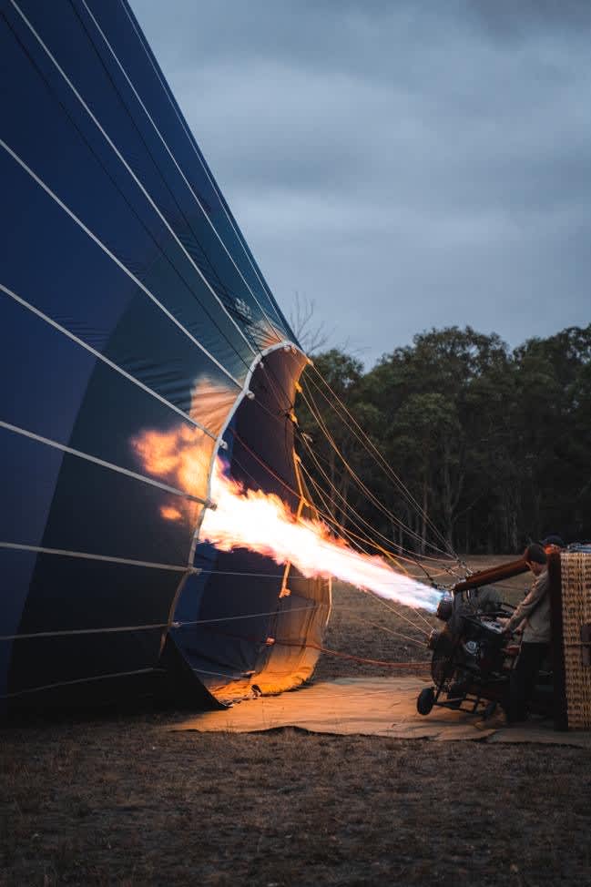 Preparing the Balloon for take off