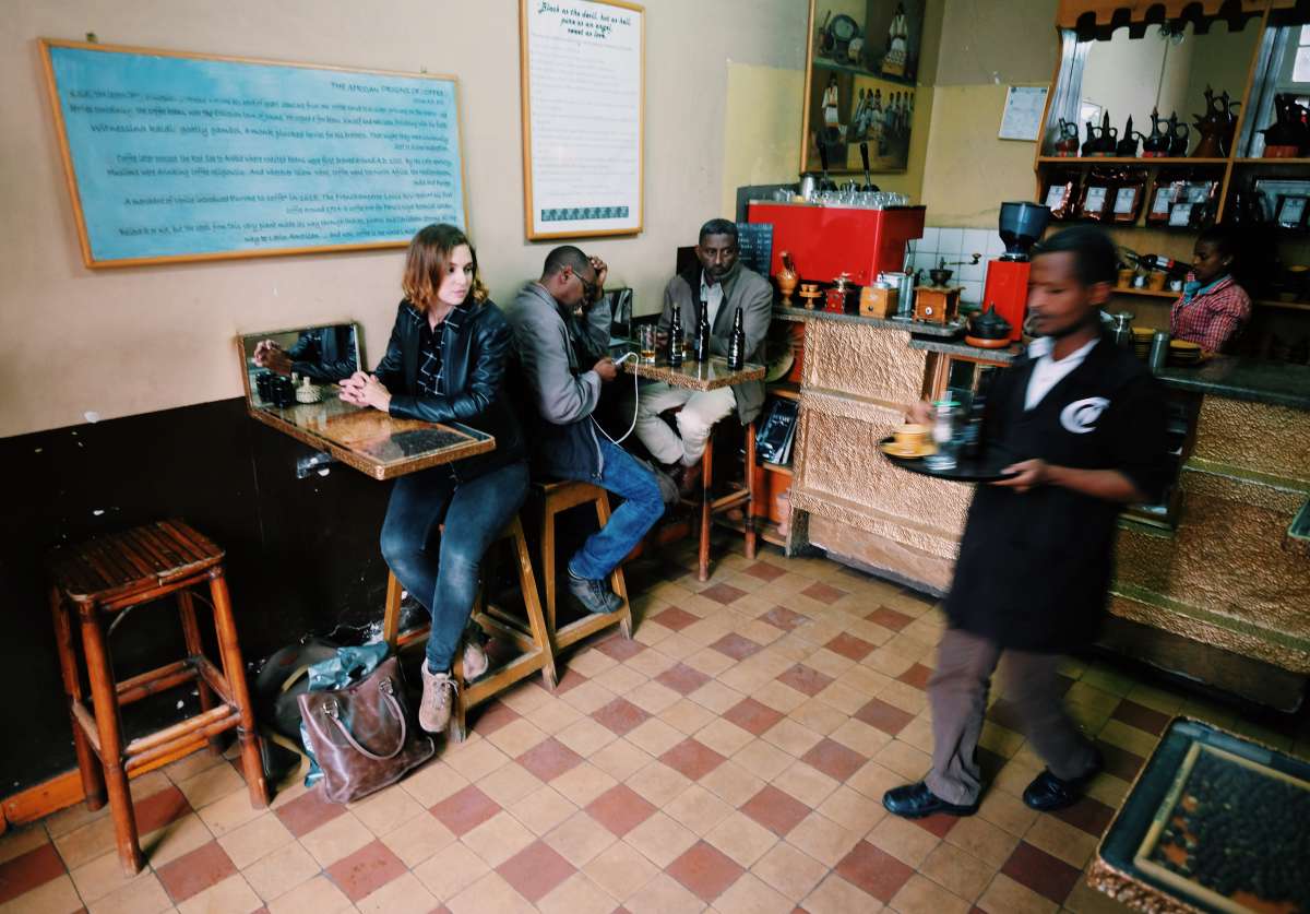 Freshly brewed coffee is brought in Café Choché