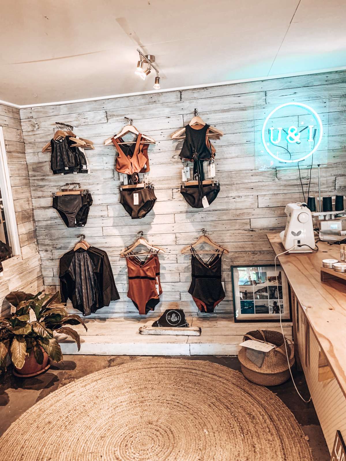 Bikini shop in the back