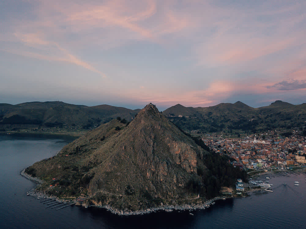 drone shot of cero calvario