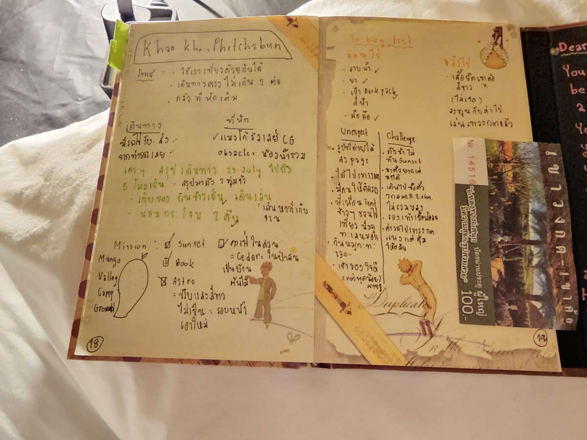 Khaokho trip bullet journal