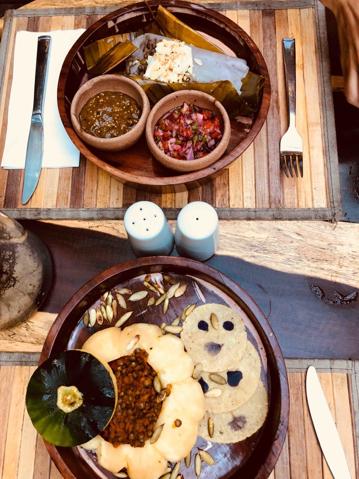 Two of the there vegan dish we ordered in Azulik.