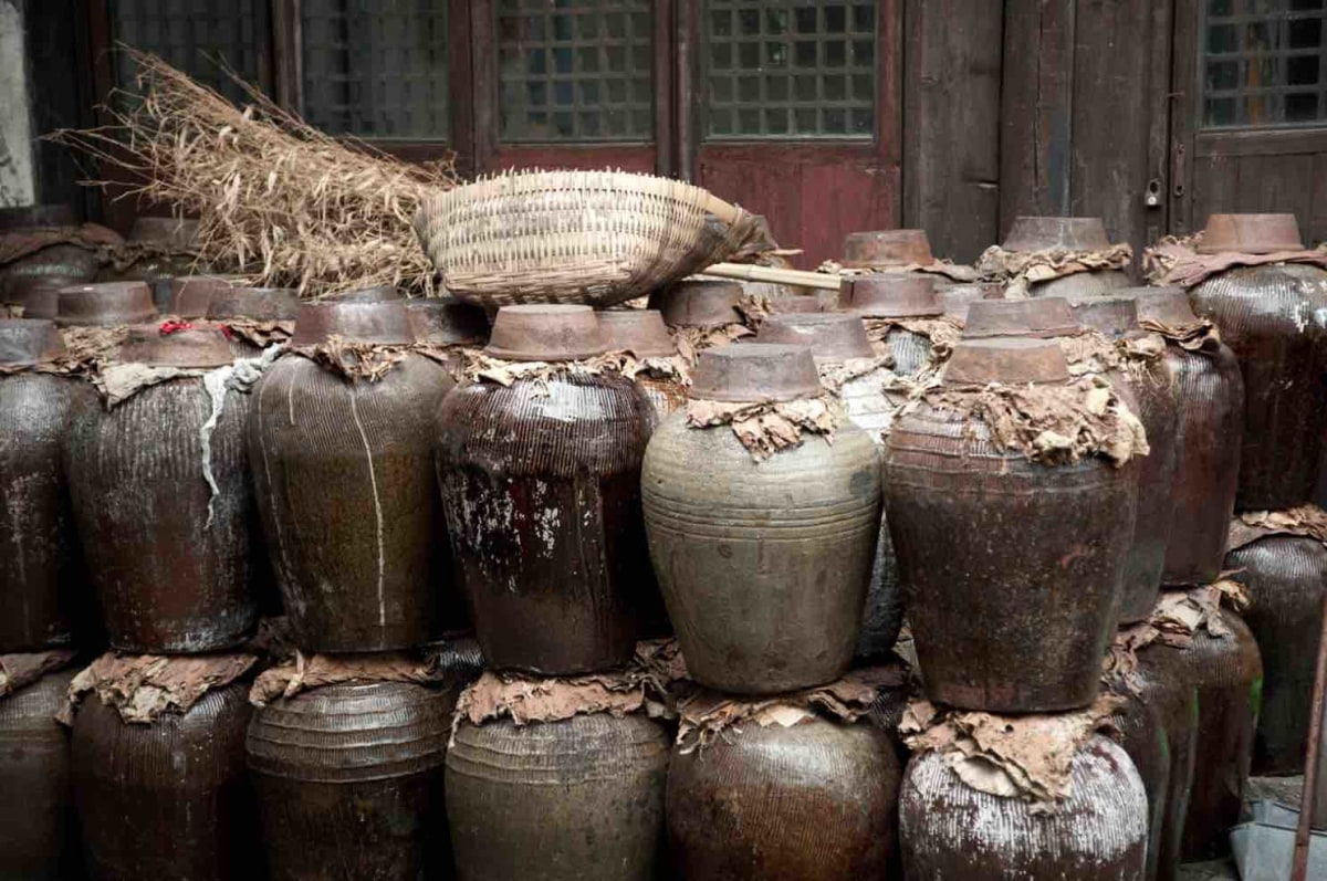 Terra cotta pots filled with something