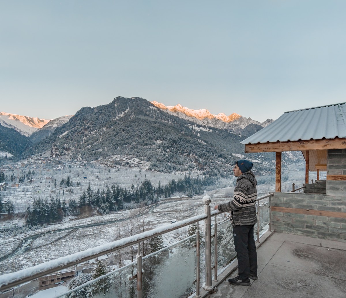 Balcony view from my hotel in Vashisht