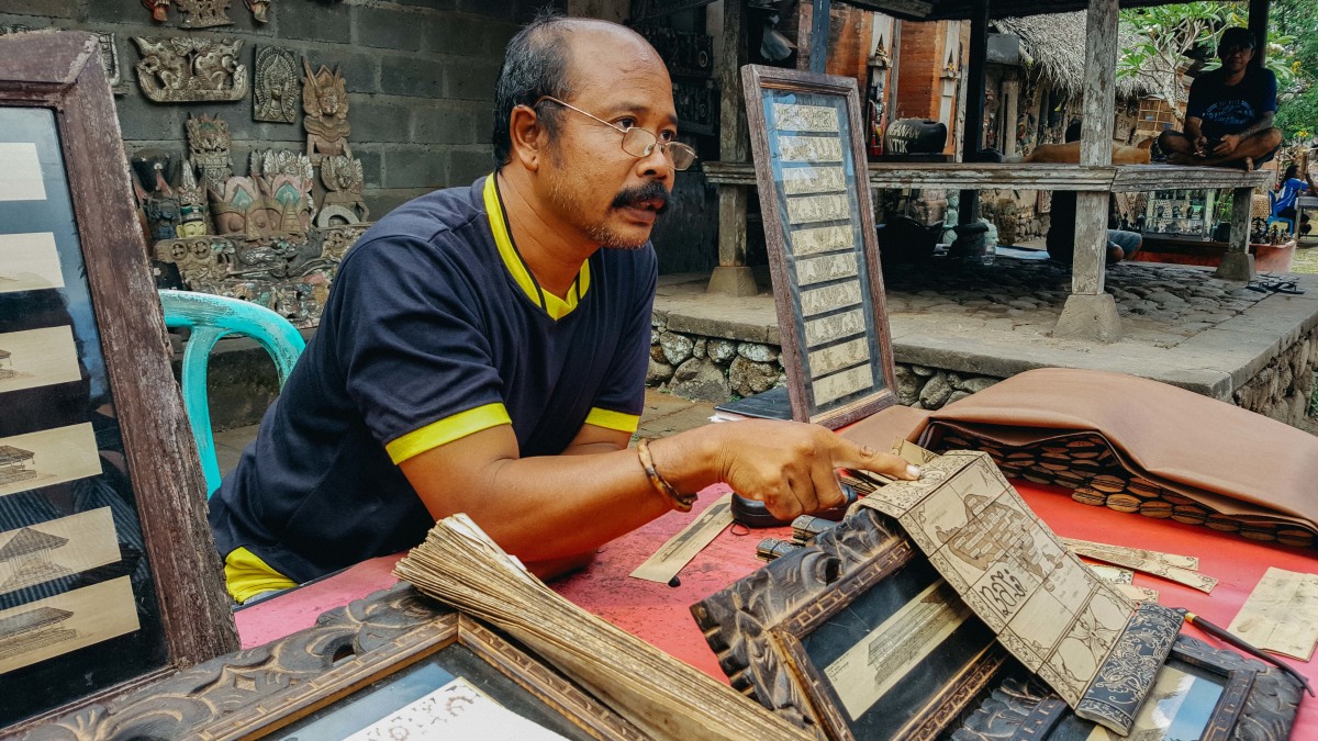 Bargaining at one of the traditional villages in Bali.