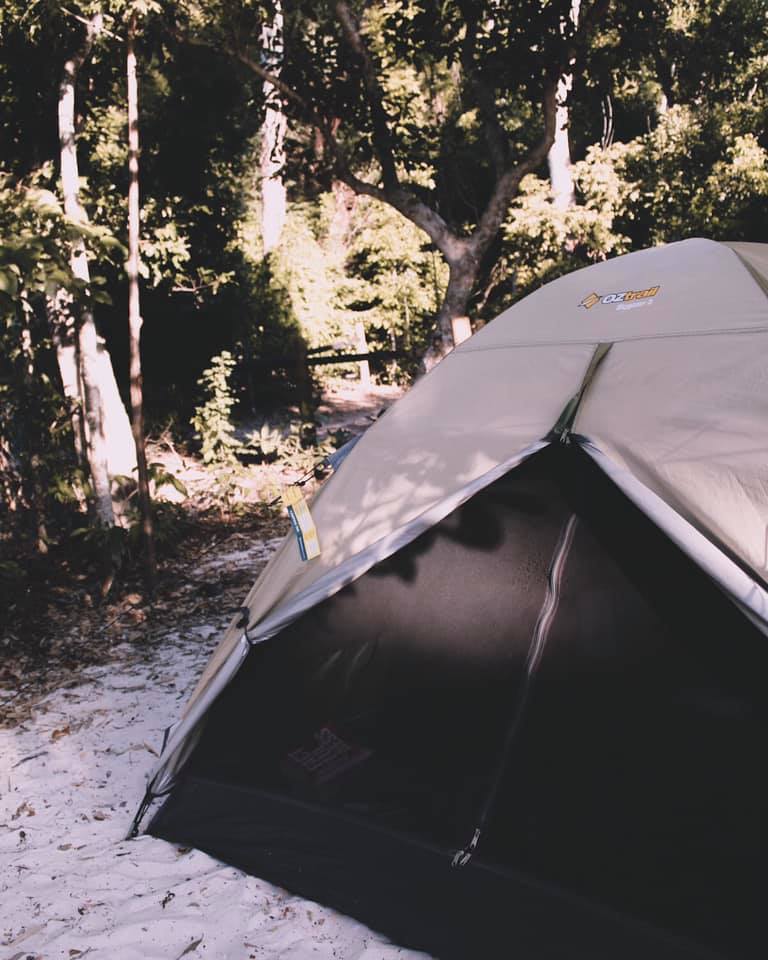 Our tent right on the beach