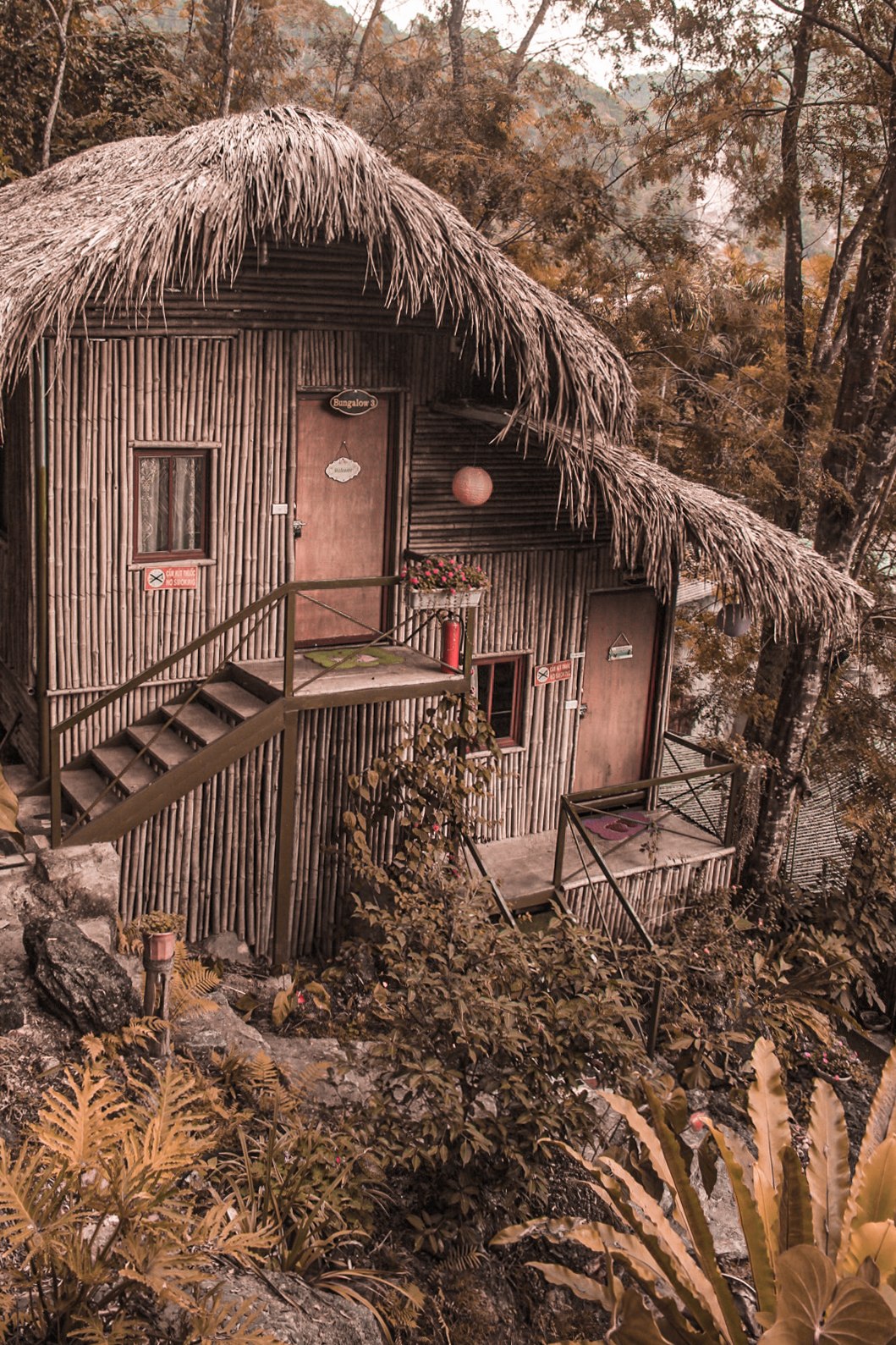 Lovely bamboo bungalows