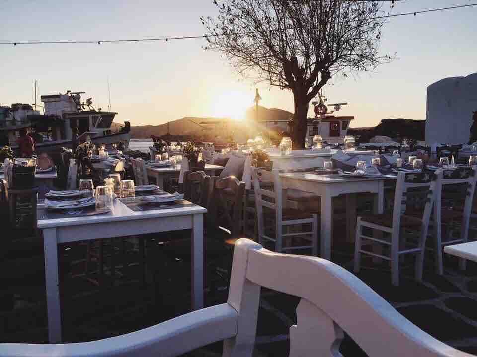 Paros at sunset.