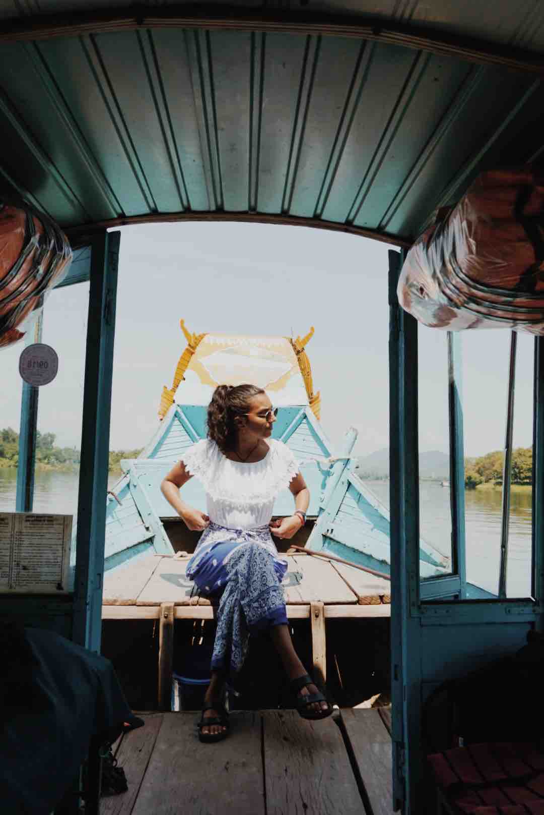 Inside the dragon boat