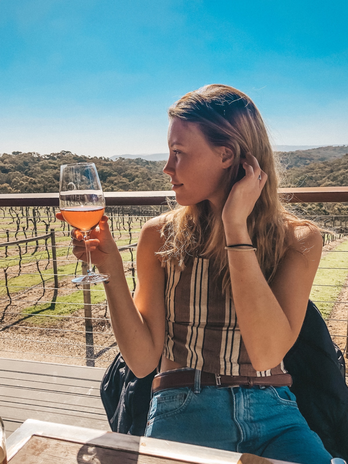 Stopping for a cheeky wine at Nillimbuk Winery