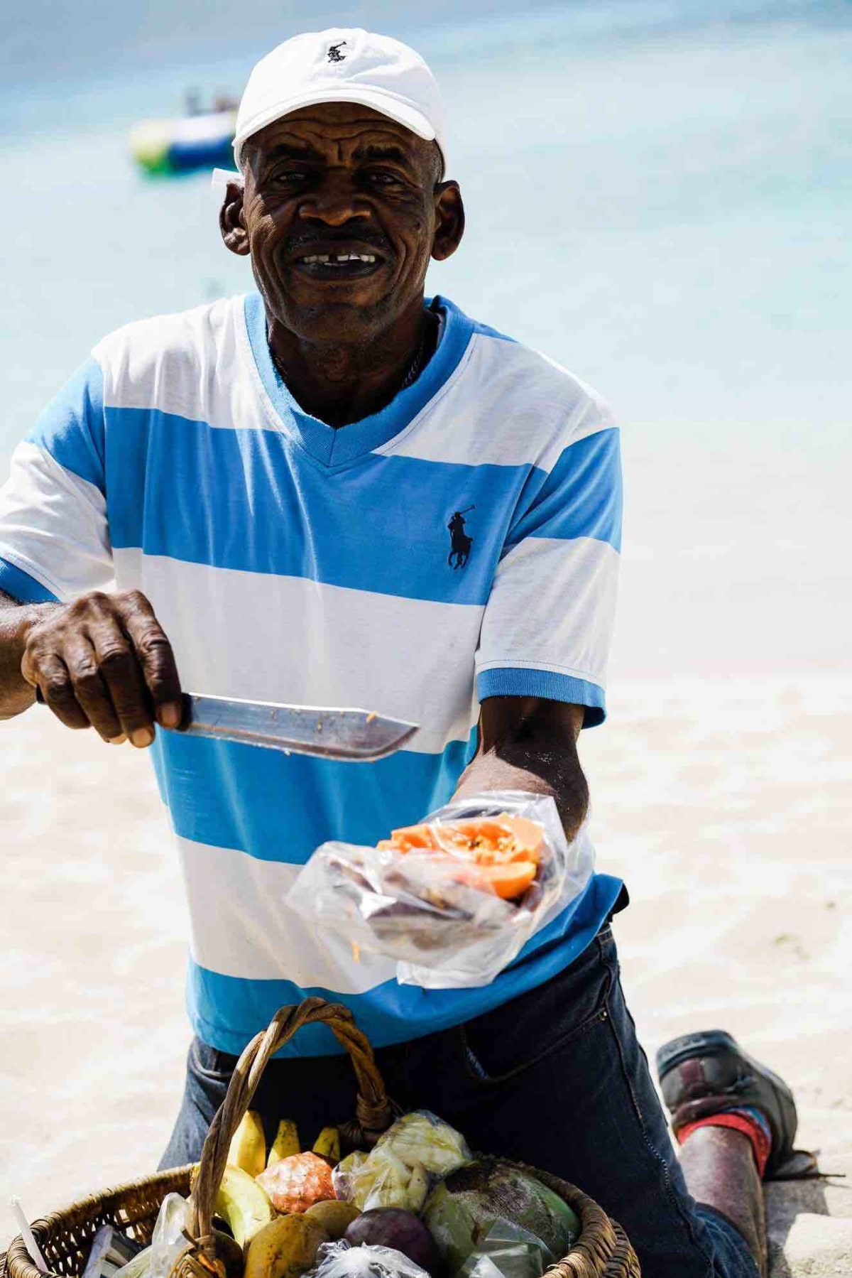 fresh fruit on the beach