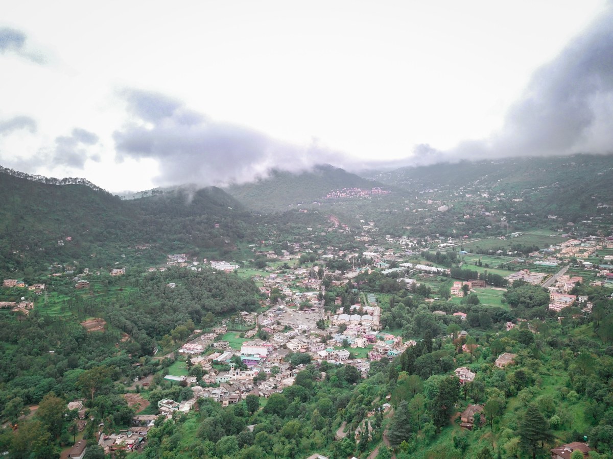 Aerial view of the town