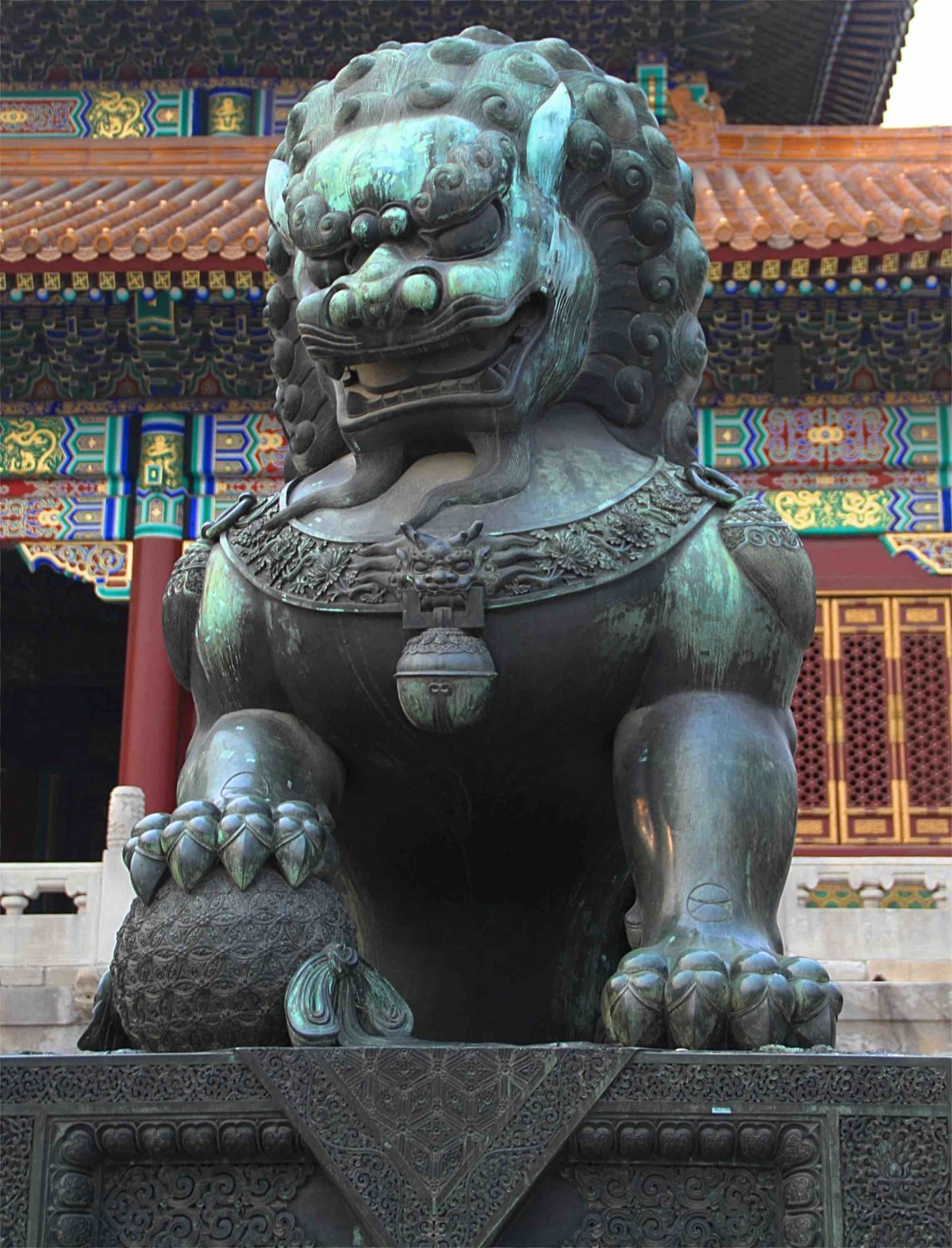 A Ming era male Foo Dog