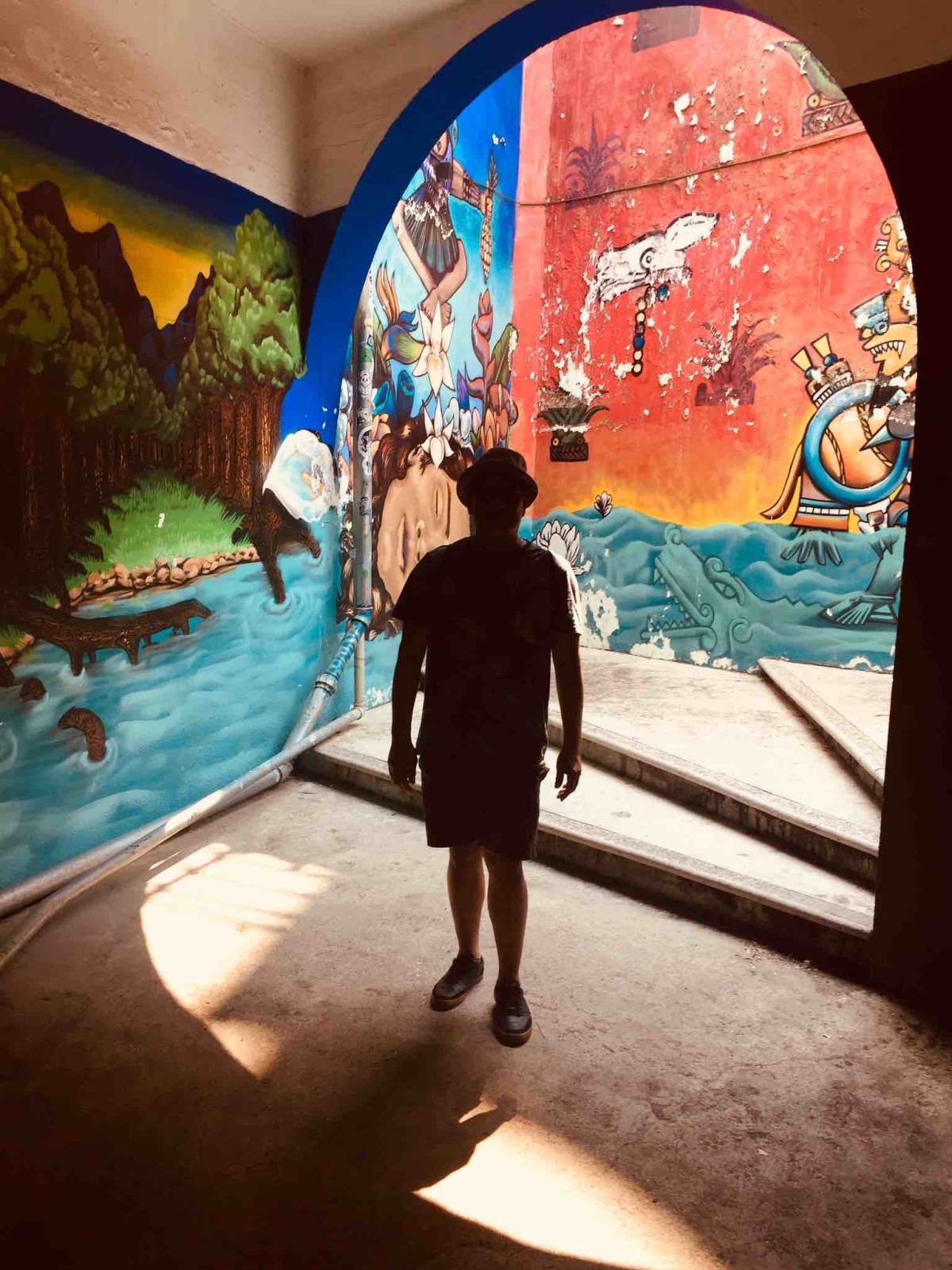 Graffitti tunnel at the sports arena