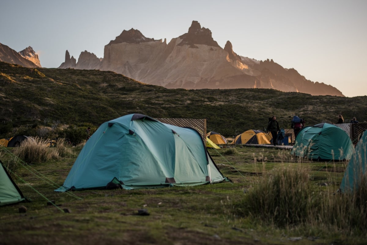 Paine Grande campsite may be busy yet it is always majestic