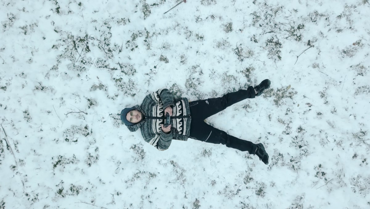 Playing in snow in old manali