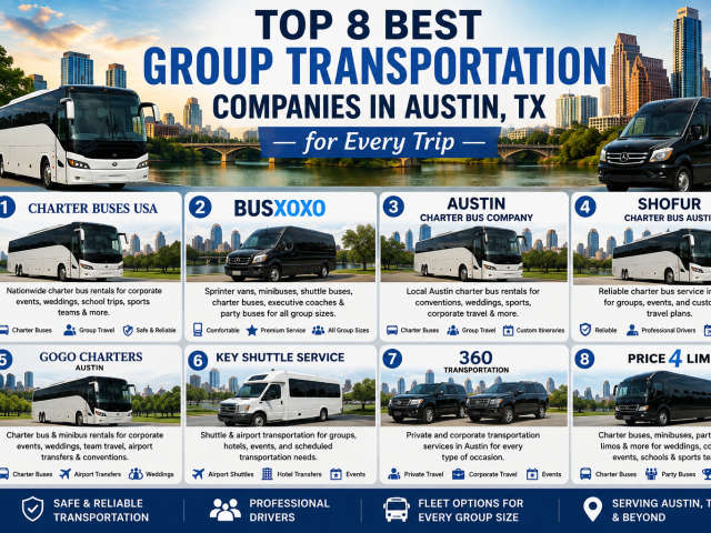 Top 8 Best Group Transportation Companies in Austin, TX for Every Trip