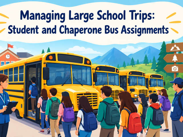 Managing Large School Trips: Student and Chaperone Bus Assignments