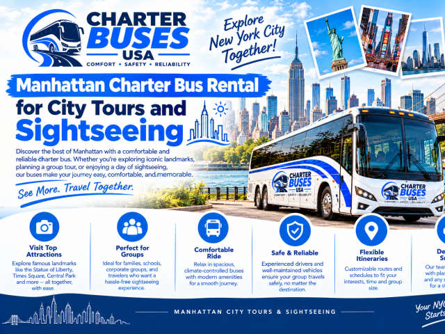 Manhattan Charter Bus Rental for City Tours and Sightseeing