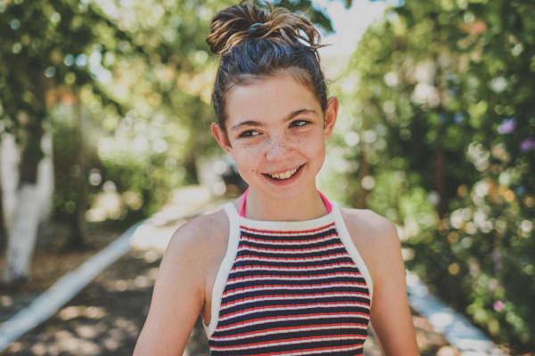 Child receiving early orthodontic treatment