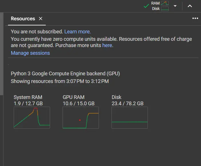 GPT-Neo 2.7B Colab system resource consumption