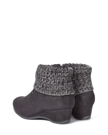 wide width wedge booties